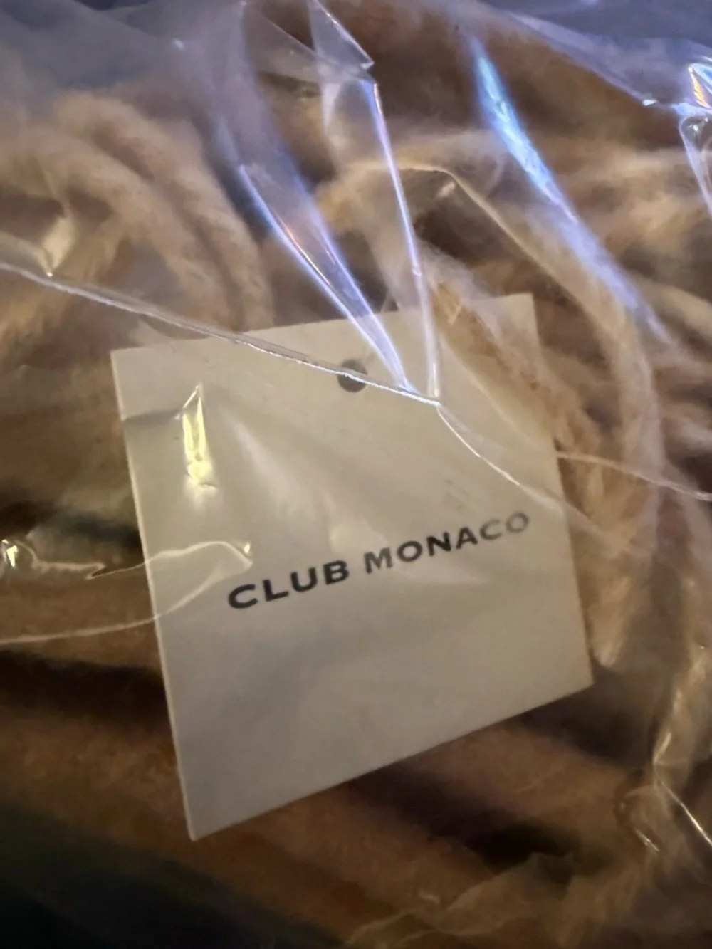 Club Monaco Brodie Wrap Foulards Camel Fringe Solid Fall Winter Women